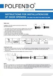 INSTRUCTIONS FOR INSTALLATION-USE OF DOOR OPENERS